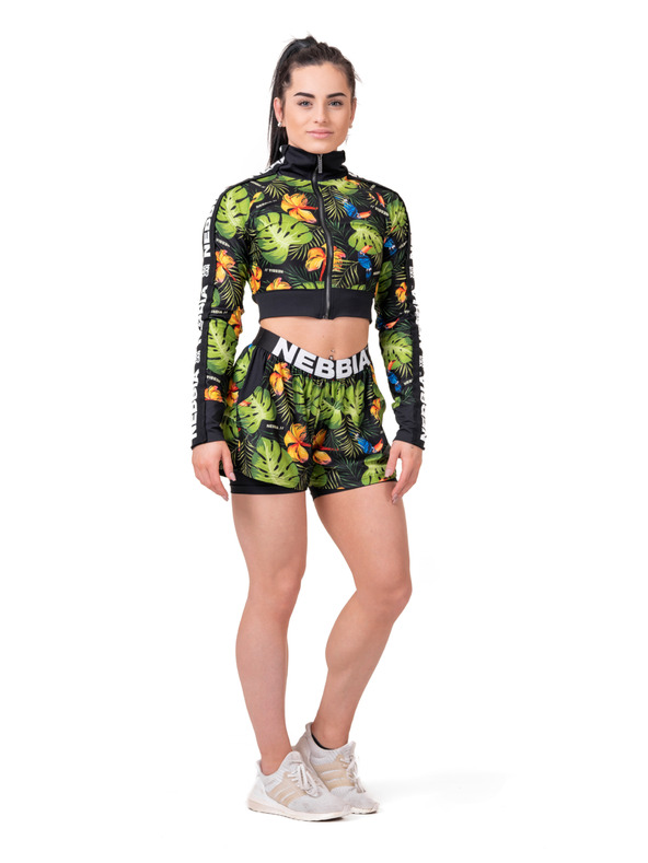 Nebbia High-energy dámske double layer šortky Nebbia 563 Jungle green