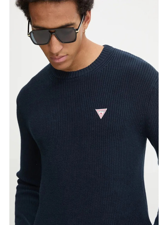 Guess Jeans Pánsky tmavo modrý sveter z3hm1 Guess jeans