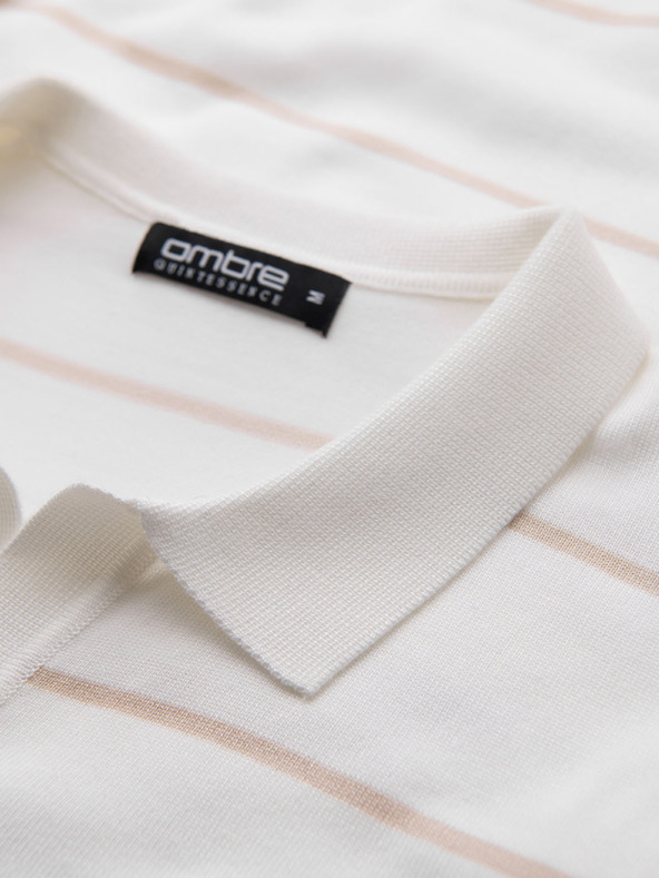 Ombre Clothing Pánska polokošeľa z viskózy s vodorovnými pruhmi Ombre Clothing