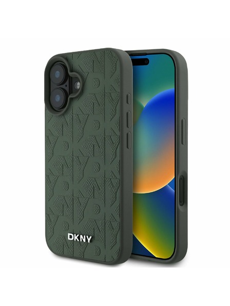 DKNY DKNY PU Kožený Zadný Kryt pre iPhone 16 Green