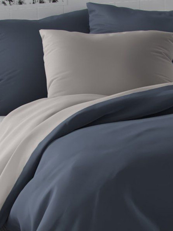 Kvalitex Saténové francúzske posteľné obliečky LUXURY COLLECTION 1+2, 240x200, 70x90cm tmavosivé / svetlosivé