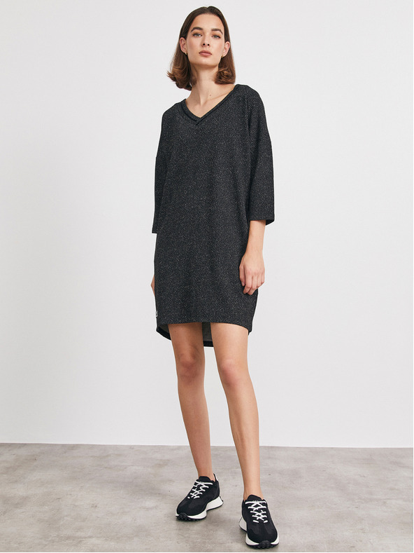 ZOOT.lab Čierne vzorované voľné šaty METROOPOLIS by ZOOT.lab Eustacia