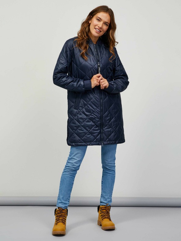 Sam 73 Tmavomodrý dámsky prešívaný kabát Sam 73