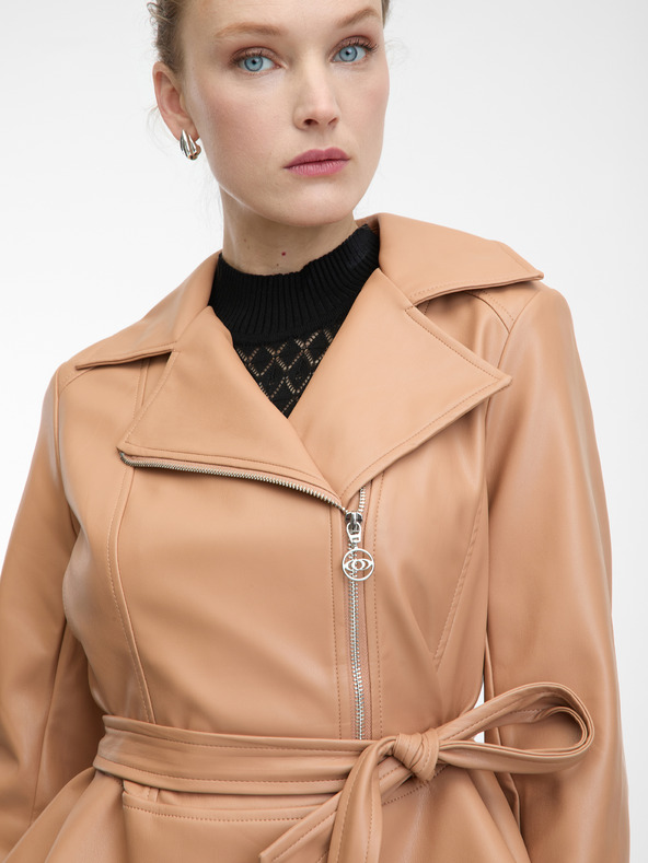 Orsay Svetlohnedá dámska koženková bunda ORSAY