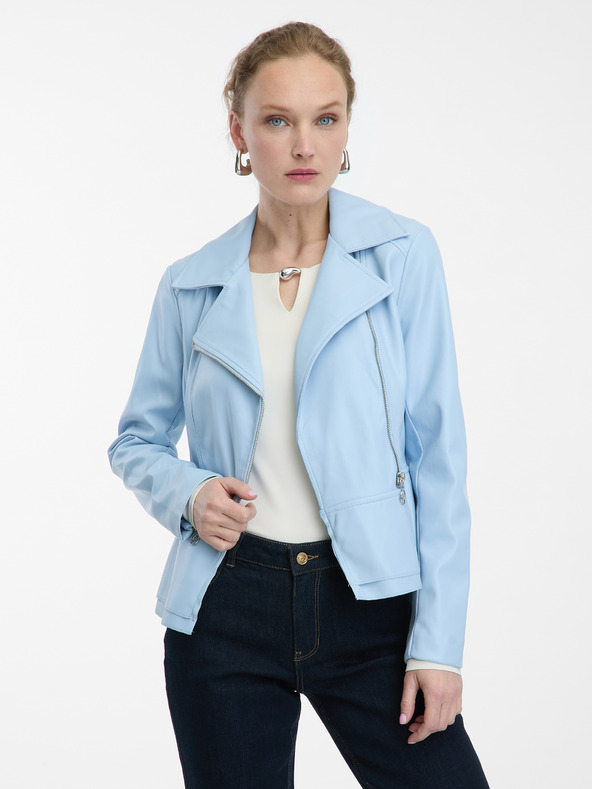 Orsay Svetlomodrá dámska koženková bunda ORSAY