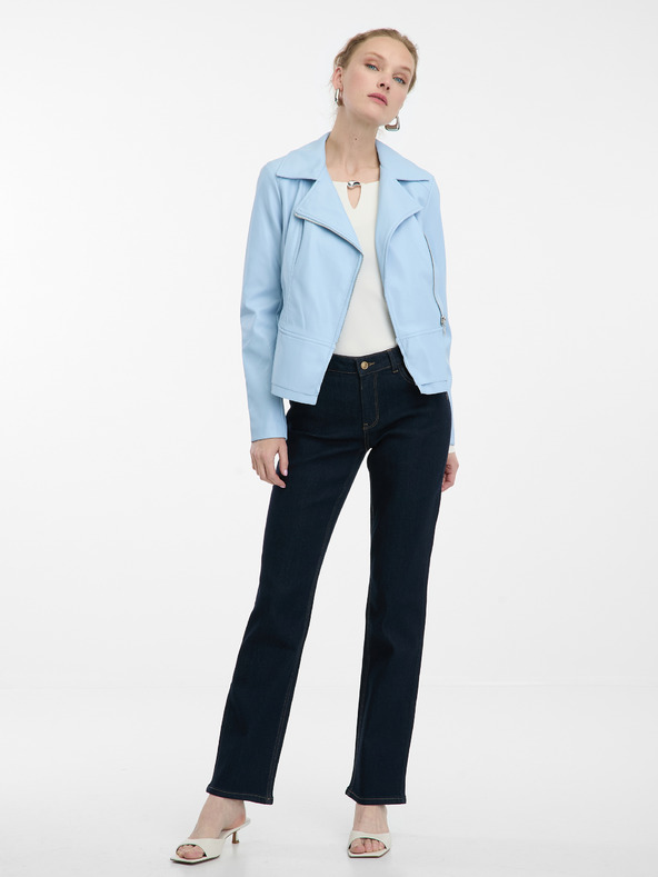 Orsay Svetlomodrá dámska koženková bunda ORSAY