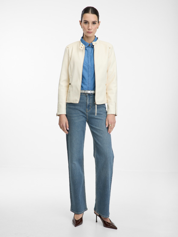 Orsay Krémová dámska bunda so stojačikom ORSAY