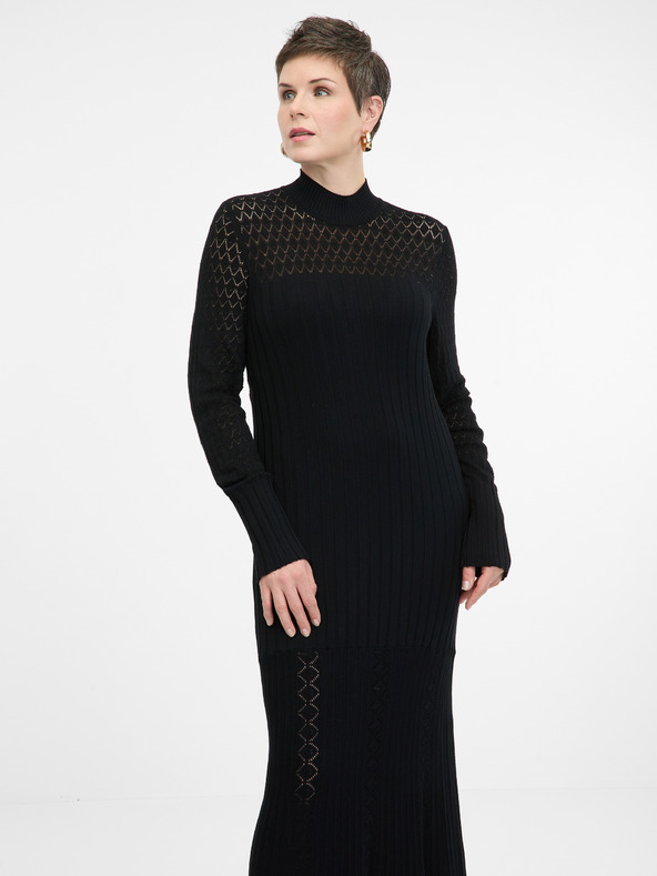 Orsay Čierne dámske maxi šaty ORSAY