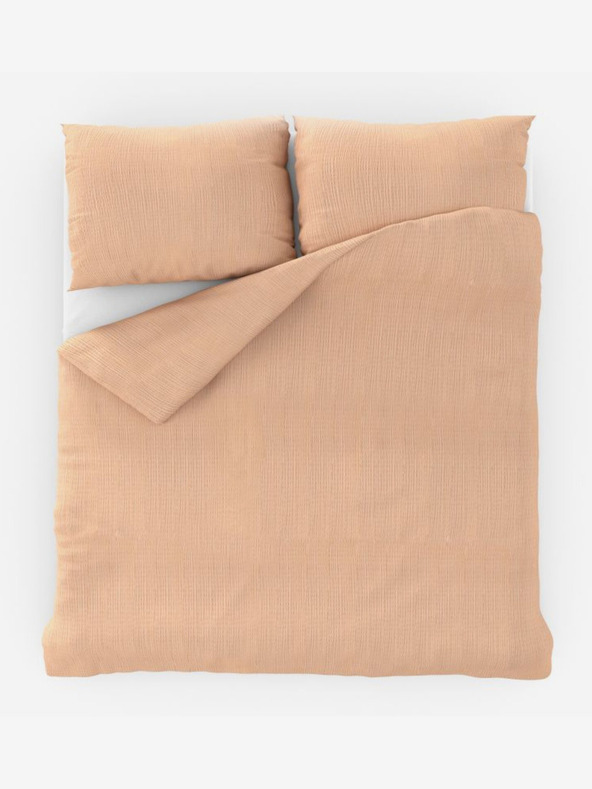 Kvalitex Francúzske krepové posteľné obliečky 200x200, 70x90cm lososové Kvalitex