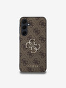 Guess Guess PU 4G Metal Logo Zadný kryt pre Samsung Galaxy A35 5G Brown