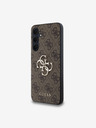 Guess Guess PU 4G Metal Logo Zadný kryt pre Samsung Galaxy A35 5G Brown