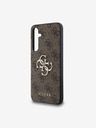 Guess Guess PU 4G Metal Logo Zadný kryt pre Samsung Galaxy A35 5G Brown