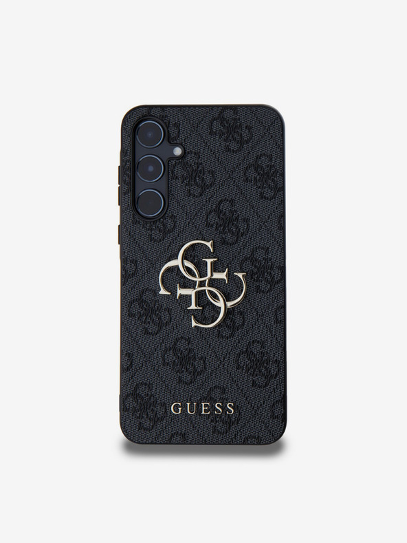 Guess Guess PU 4G Metal Logo Zadný kryt pre Samsung Galaxy A55 5G Grey