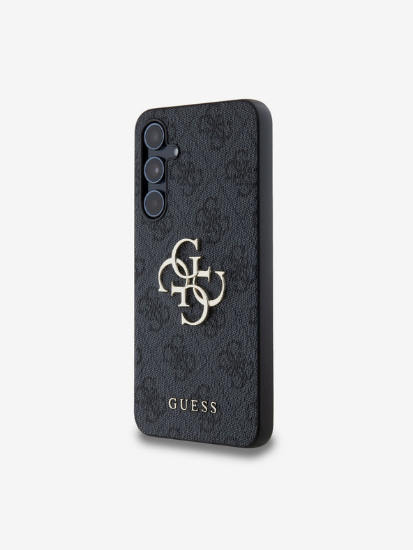 Guess Guess PU 4G Metal Logo Zadný kryt pre Samsung Galaxy A55 5G Grey
