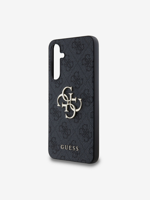 Guess Guess PU 4G Metal Logo Zadný kryt pre Samsung Galaxy A55 5G Grey