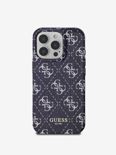 Guess Guess IML Denimový efekt MagSafe Zadný kryt pre iPhone 16 Pro Max Dark Blue