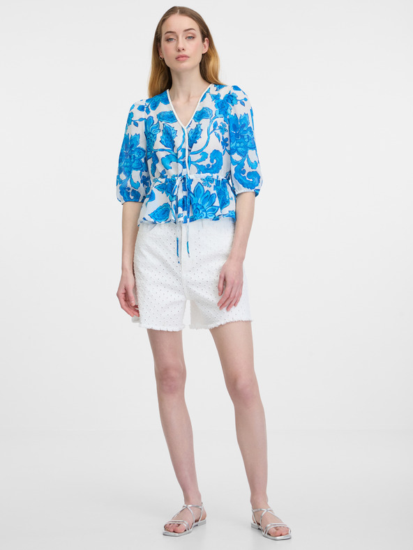 Orsay Modrá dámska vzorovaná blúzka ORSAY