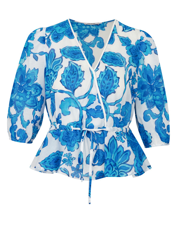 Orsay Modrá dámska vzorovaná blúzka ORSAY