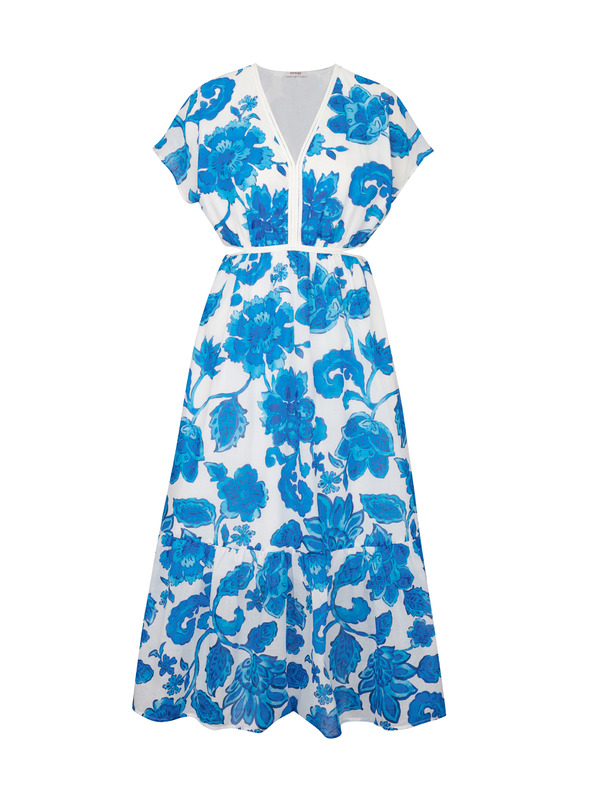 Orsay Modré dámske vzorované šaty ORSAY