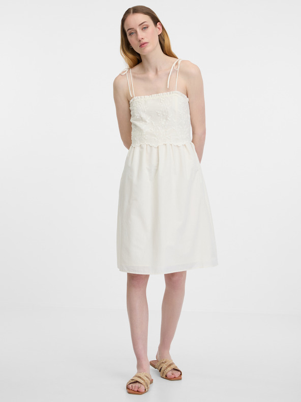 Orsay Krémové dámske šaty ORSAY