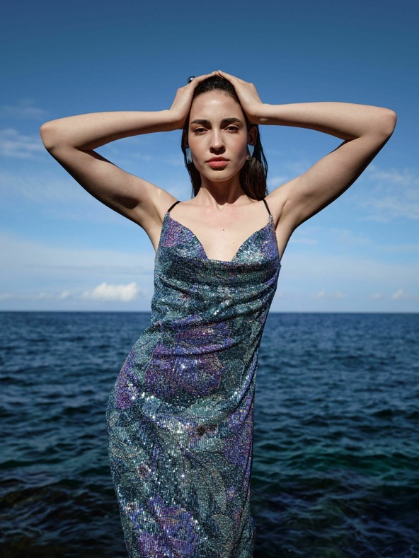 Orsay Modré dámske šaty ORSAY