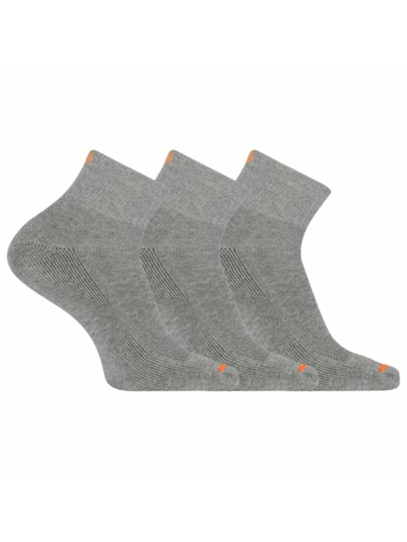 Merrell merrell ponožky MEA33565Q3B2 GRAYH VYSTUŽENÉ BAVLNENÉ ŠTVRŤOVÉ (3 balenia) sivé S/M MERRELL PONOŽKY