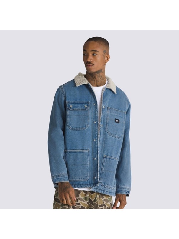Vans Pánska modrá bunda Drill Chore Denim Sherpa Coat Vans