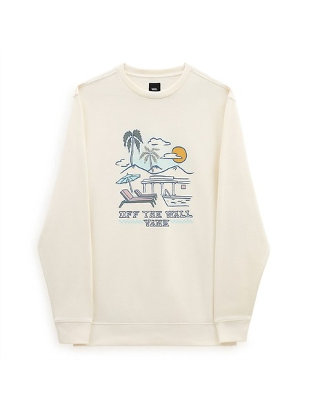Vans Pánska krémovo biela mikina Vans Resort Crew Sweatshirt Antique White