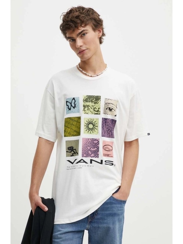Vans Pánske biele tričko Cluster 66 marshmallow Vans
