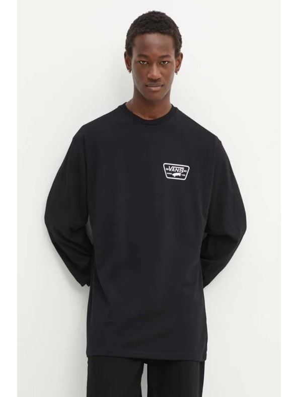 Vans Pánske čierne tričko s dlhým rukávom Vans Full Patch Back
