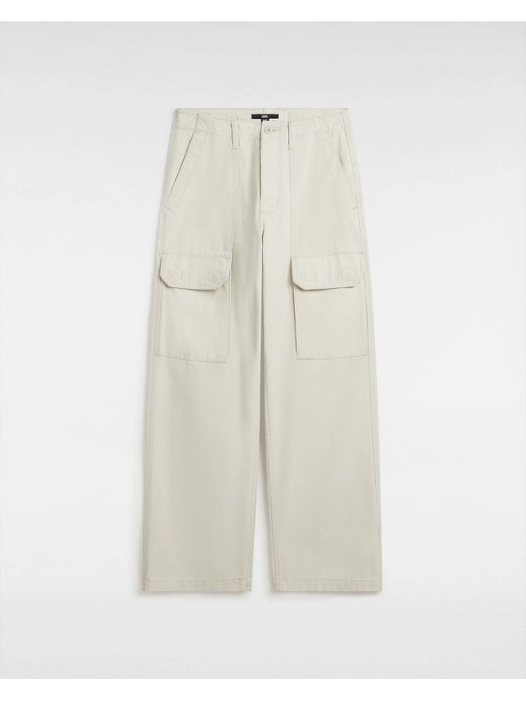 Vans Dámske krémovo biele cargo nohavice Vans Arroyo WideLeg Cargo Pants Turtledove