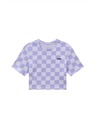 Vans Dámske fialové kockované tričko Vans Checker Crew Crop II Cosmic Sky