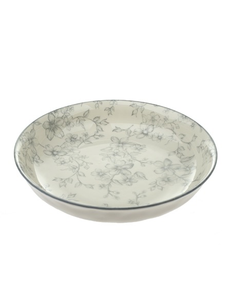Casa de Engel Keramický hlboký tanier Ø 20cm - šedé kvety, 6/24