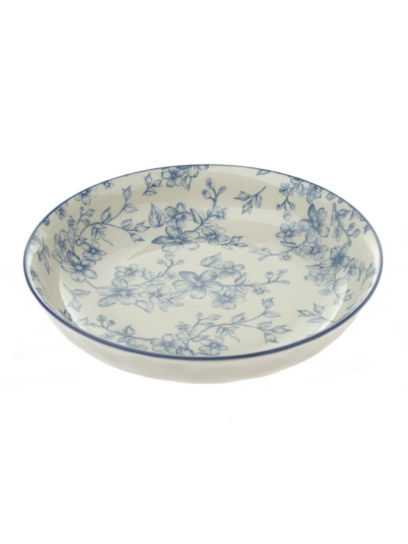 Casa de Engel Keramický hlboký tanier Ø 20cm - modré kvety, 6/24