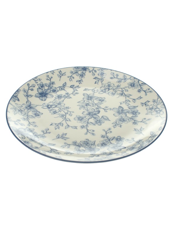 Casa de Engel Keramický tanier Ø 26cm - modré kvety, 6/12