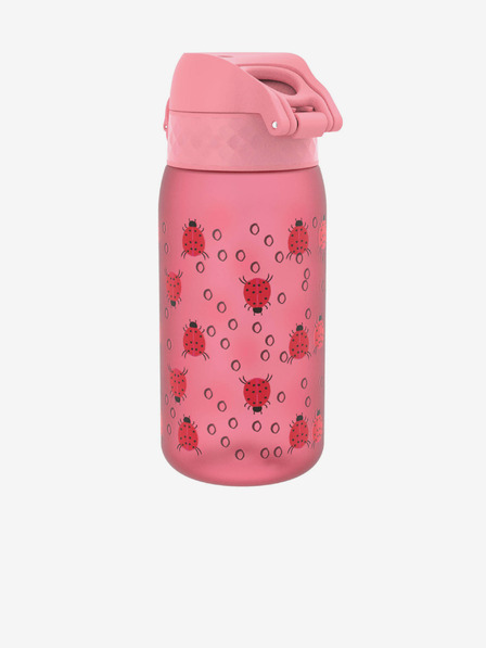 ION8 Ružová vzorovaná fľaša Ion8 Leak Proof Ladybugs (350 ml)