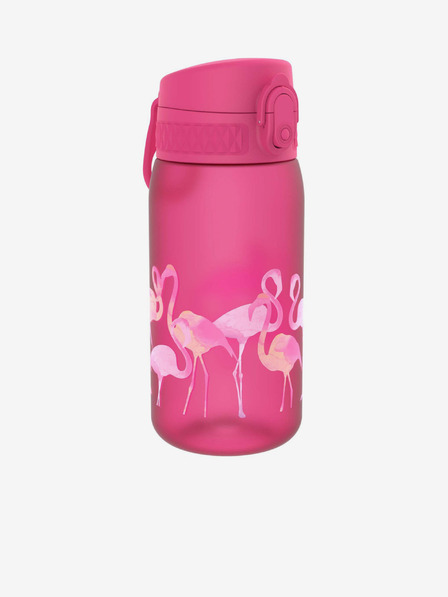 ION8 Tmavo ružová vzorovaná fľaša bez BPA Ion8 Leak Proof Flamingos (350 ml)