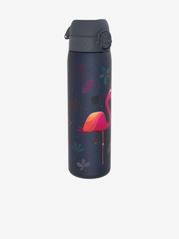 ION8 Tmavo modrá vzorovaná fľaša Ion8 Leak Proof Flamingo (500 ml)