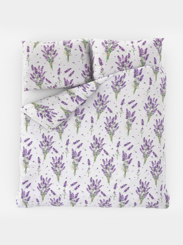 Kvalitex Predĺžená bavlnená posteľná bielizeň PROVENCE COLLECTION 140x220, 70x90cm LEVANDULE fialová Kvalitex