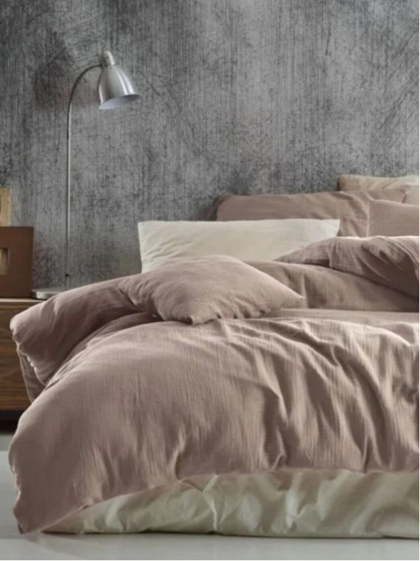 Kvalitex Francúzska mušelínová posteľná bielizeň 240x200, 70x90cm béžová Kvalitex