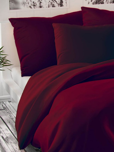 Kvalitex Saténová francúzska posteľná bielizeň LUXURY COLLECTION 1+2, 200x200, 70x90cm vínovej Kvalitex