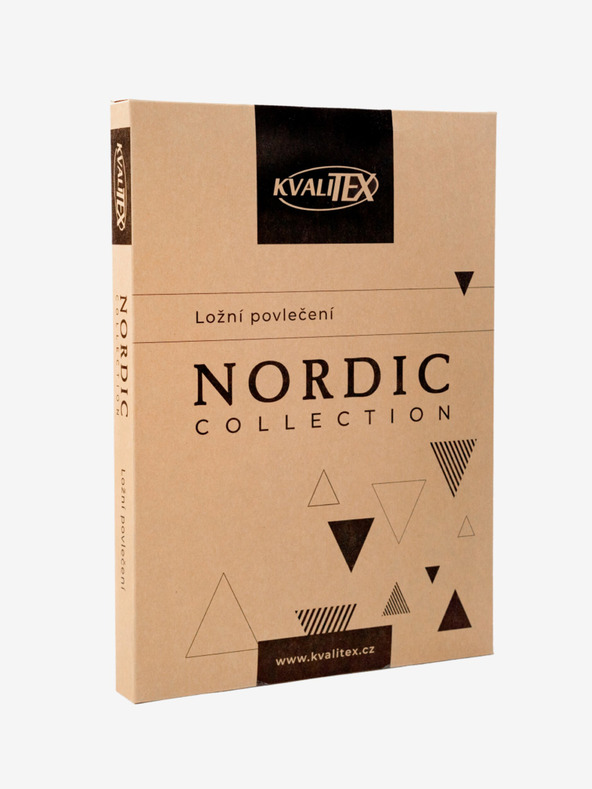 Kvalitex Bavlnená posteľná bielizeň Nordic Collection 140x200, 70x90cm Karo tmavo hnedé Kvalitex