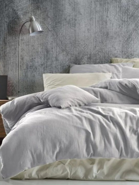 Kvalitex Francúzske mušelínové posteľné obliečky 240x220, 70x90cm svetlo šedé Kvalitex
