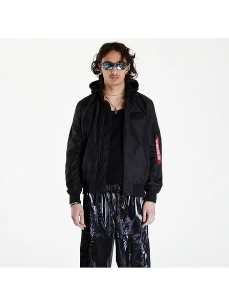 Alpha Industries Pánska čierna bomber bunda Alpha Industries MA-1 TT Hood Black/Black