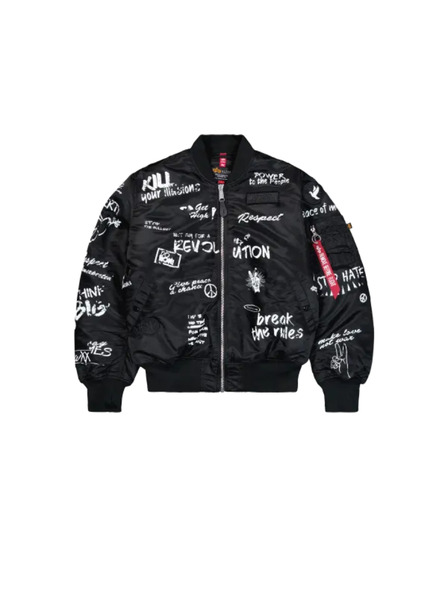 Alpha Industries Pánska čierna bomber bunda Alpha Industries MA-1 Peace