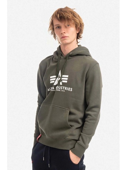 Alpha Industries Pánska zelená mikina Alpha Industries Basic hoodie Dark Olive