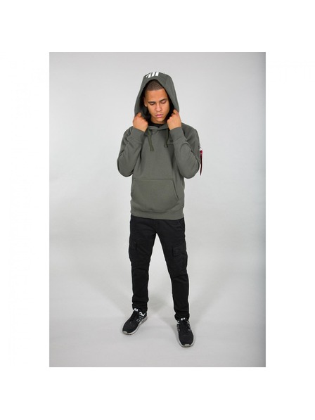 Alpha Industries Pánska zelená mikina Alpha Industries Back Print hoodie Dark Olive