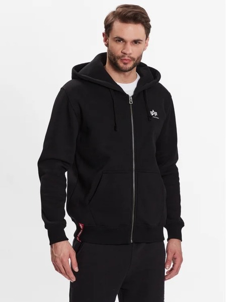 Alpha Industries Pánska čierna mikina Basic Zip Hoody SL Alpha Industries