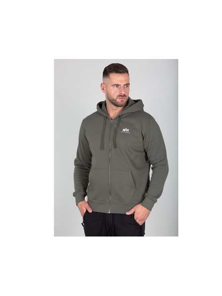 Alpha Industries Pánska zelená mikina Alpha Industries Basic Zip hoodie Dark Olive