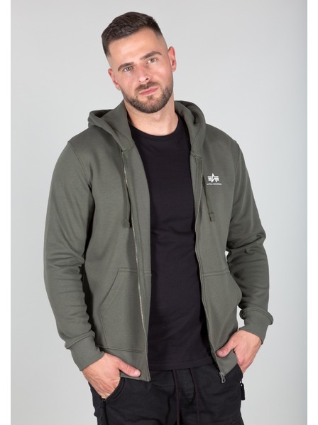 Alpha Industries Pánska zelená mikina Alpha Industries Basic Zip hoodie Dark Olive